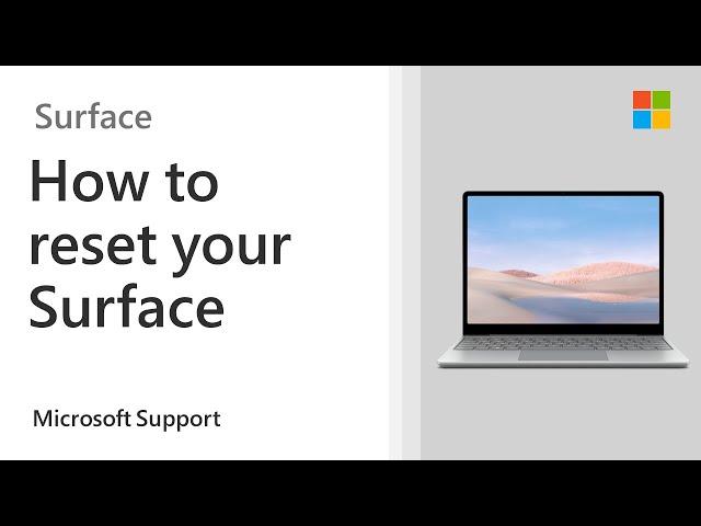 How to restore or reset your Surface | Microsoft