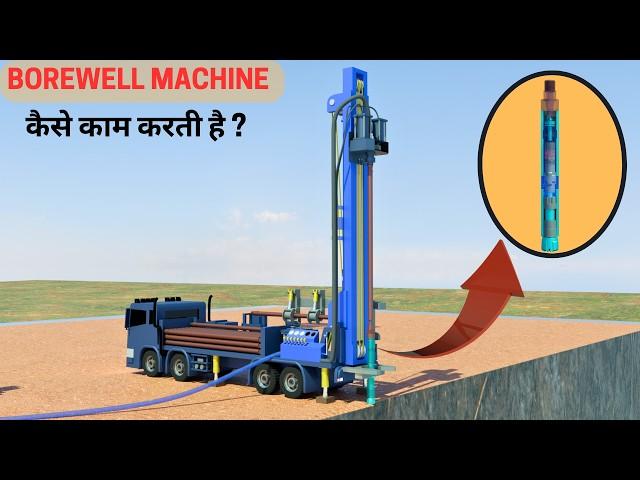 How Borewell Machine DTH (Down The Hole Drilling) Rigs Works - 3D Animation