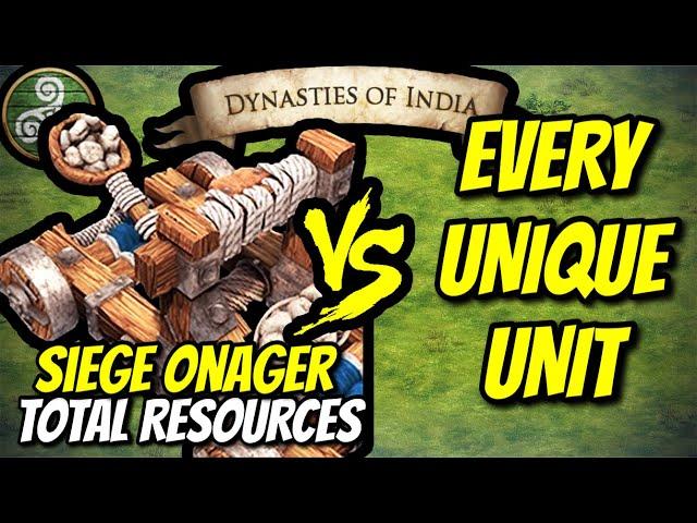 SIEGE ONAGER (Celts) vs EVERY UNIQUE UNIT (Total Resources) | AoE II: DE