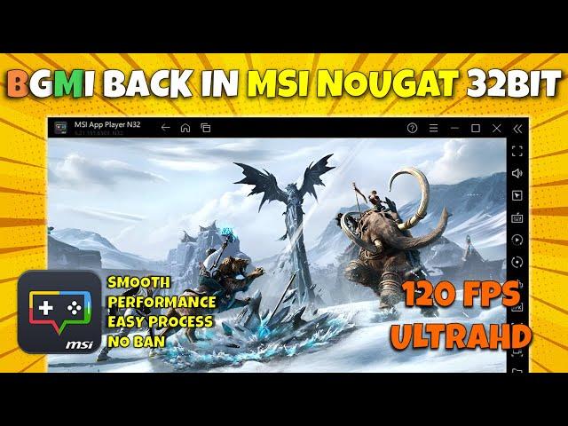 How to play BGMI in MSI App player NOUGAT 32bit Latest update | Best Performance | No Mouse Jitter