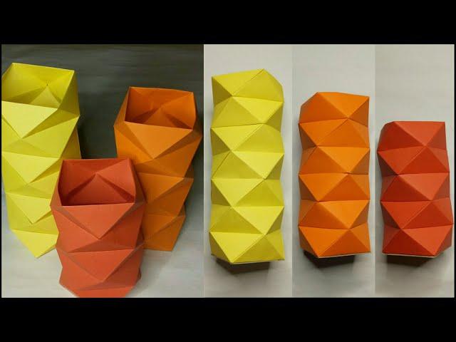 EASY 3D PAPER FLOWER VASE / FLOWER VASE MAKING IDEAS / DIY PAPER FLOWER VASE