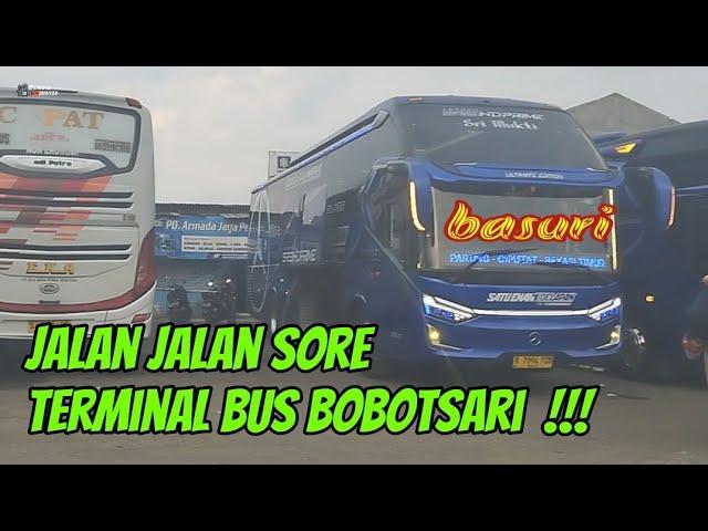 jalan jalan sore bareng anak liat keberangkatan bus besar || telolet basuri viral