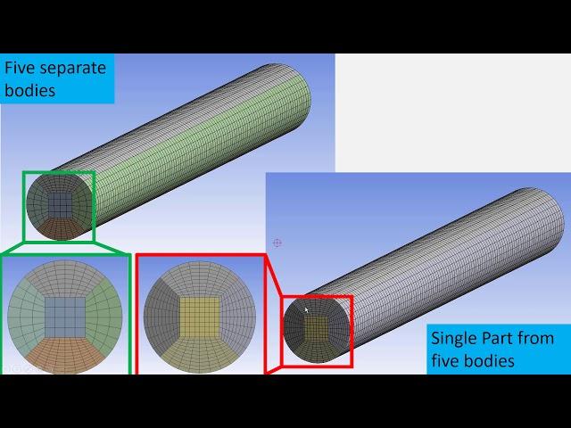 Design Modeler basic tutorial 11_ Forming a single Part from multiple bodies