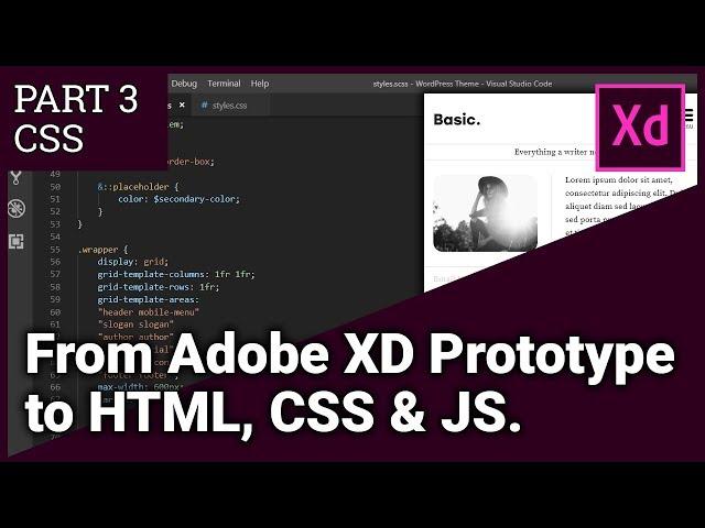 From Adobe XD Prototype to HTML, CSS & JS - Part 3 CSS