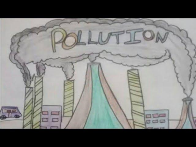 Air pollution l drawing l causes & precautions