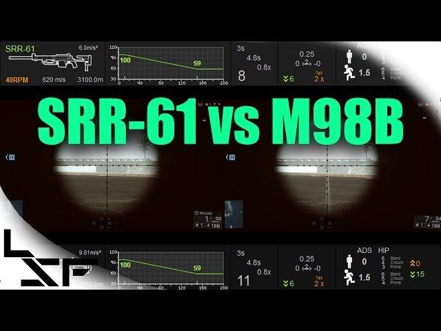 BF4 Best Long Range Sniper - SRR-61 vs M98B Weapon Comparison | Stats & Bullet Drop