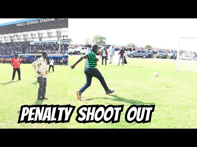 KALI: See President Ruto, Raila Odinga competing in penalty shoot out during Genowa Governor's cup!!