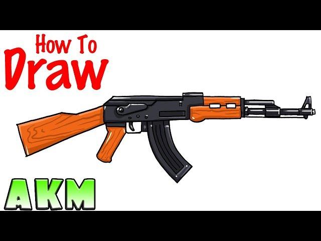 How to Draw AKM Rifle | PUBG