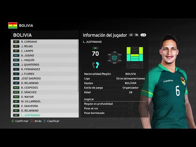 Selección de Bolivia (COPA AMERICA) - PES 2021 | PES Dream Patch