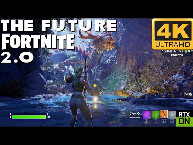 The Future of FORTNITE 2.0 with Unreal Engine 5 - RTX | Nanite Lumen | DLSS in 4k UHD 60fps RTX 3090