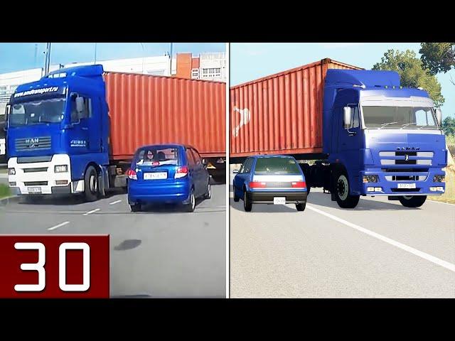 BeamNG drive vs Real Life #12 - Realistic Intersection Crashes