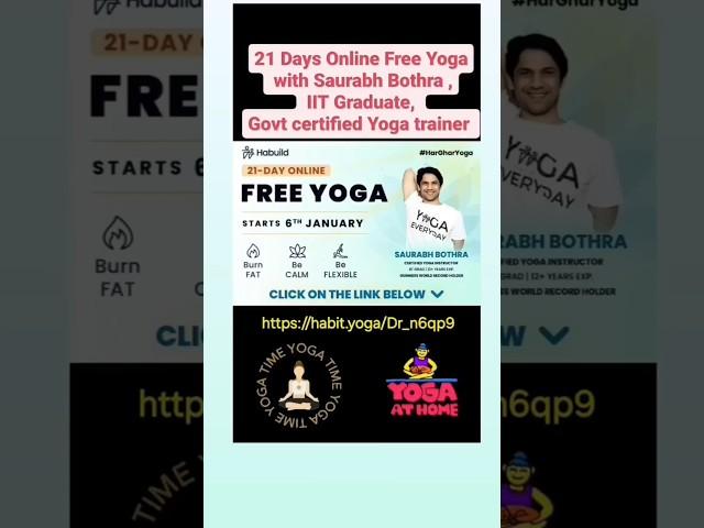 Free Yoga:  21 days with Saurabh Bothra #yogaeveryday #habuild #shortsfeed #ytshorts @saurabhbothra