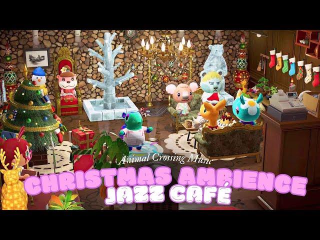 ️ Cozy Christmas Jazz Ambience  Relax by the Fireplace w/ Animal Crossing Winter Vibes ️