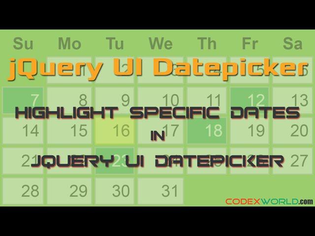 How to Highlight Specific Dates in jQuery UI Datepicker