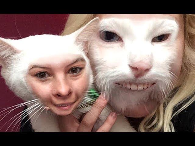 Funny Cats And Dogs Face Swap With Owners - Try Not To Laugh Or Grin