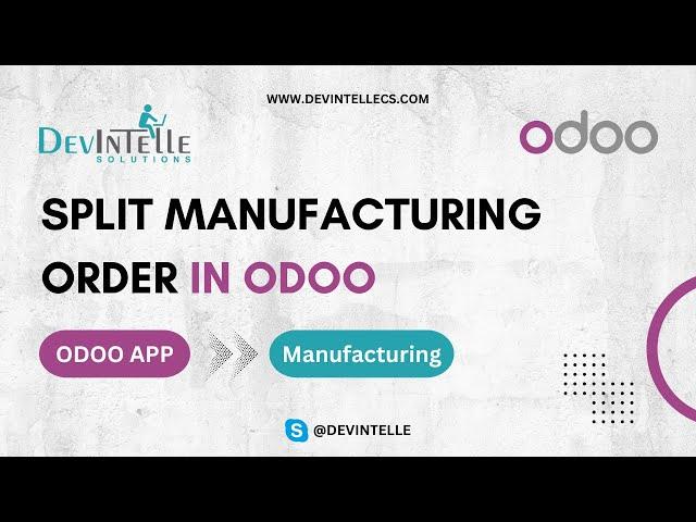 Split Manufacturing Order in Odoo | Number Manufacturing Orders