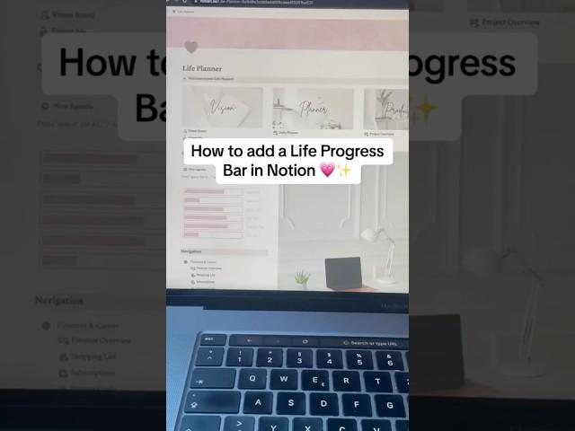 Notion Tutorial on how to add a Life Progress Bar Widget in Notion 