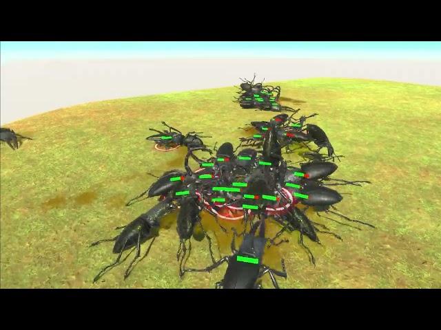 Animal Revolt Battle Simulator// 25 Giant Stag Beetle VS 25 Emperor Scorpion