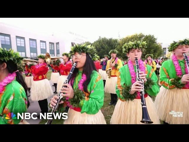 Students from Maui prepare for performance at 2024 Rose Parade