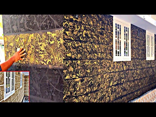 New wall designing ideas putty texture to decorate outside walls|exterior|rustic plaster