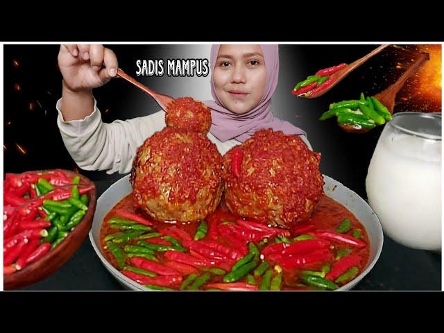 NYIKSA TAPI NIKMATBAKSO JUMBO PEDAS EXTRA RAWIT DOMBA || ASMR MUKBANG INDONESIA || #asmr #mukbang