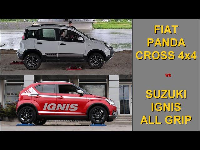 SLIP TEST - Fiat Panda Cross 4x4 vs Suzuki Ignis All Grip - @4x4.tests.on.rollers