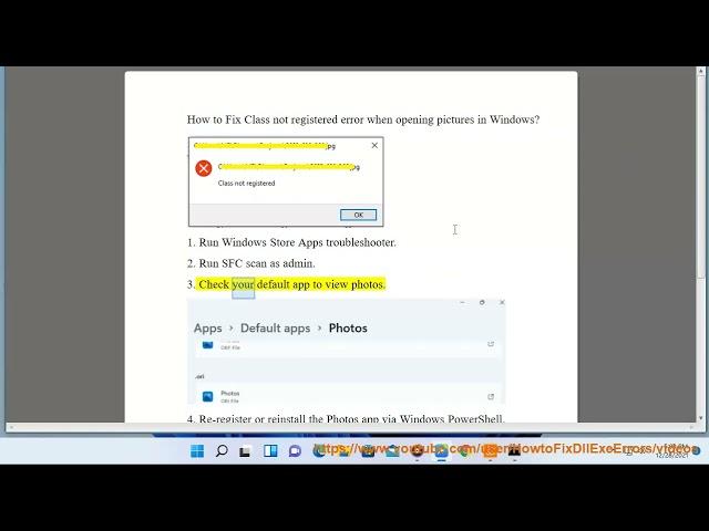 Fix Class not registered error when opening pictures in Windows 11/10/8/7