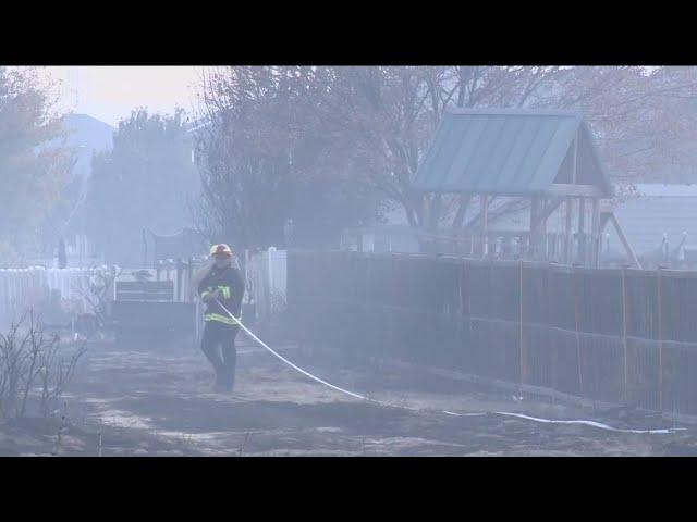 Fire crews securing containment lines of Leeds Fire burning in Southeast Boise