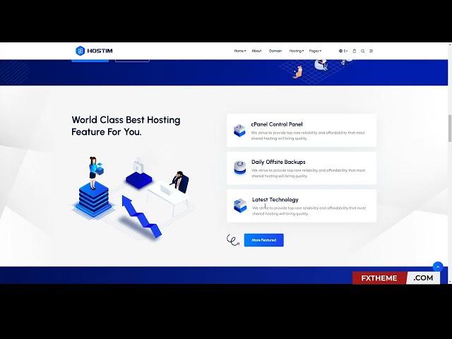 Hostim - Web Hosting Services HTML Template with WHMCS light isometric