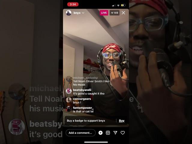 Bnyx makes crazy yeat beat on ig live