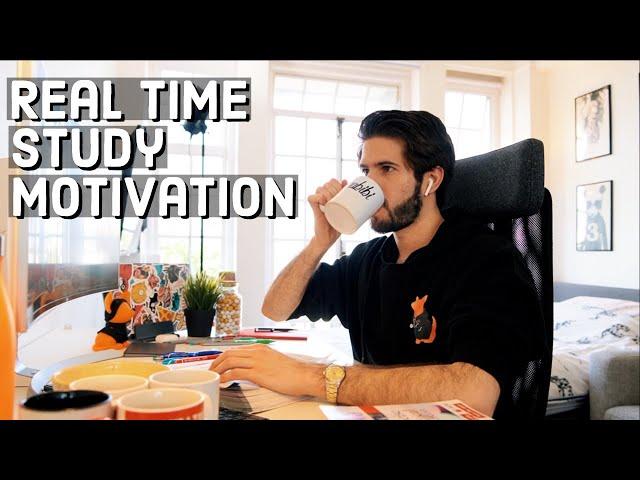 REAL TIME study with me (no music): 10 HOUR Productive Pomodoro Session | KharmaMedic