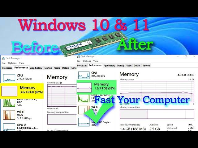 How To Fix High RAM Memory Usage on Windows 10 | ram memory cleaner on windows 10, fast your PC