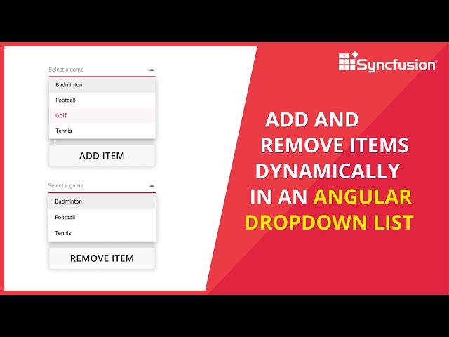 Add and Remove Items Dynamically in an Angular Dropdown List