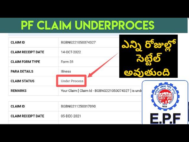 EPF Claim Status Under proces in Telugu  | How many days for PF Claim Settle Telugu