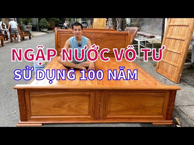 Sử Dụng Bị Ngập Nước Thoải mái - Giường ngủ gỗ gõ đỏ Chạm Hoa dạt Phản Đẹp