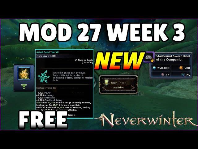 Neverwinter Mod 27 - FREE Artifact! How to Get NEW Companion Gear & Rings Week 3