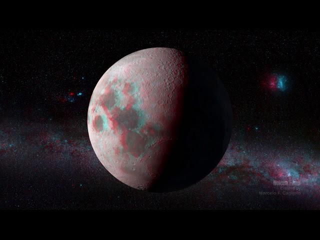 Rolling Moon (The Moon in 3D) - (Anaglyph 1920x1080) Noicca Films - Created by Marcelo Cagliolo