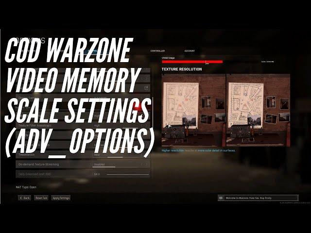 Call of Duty Warzone | Video Memory Scale Settings Guide | (adv_options) |