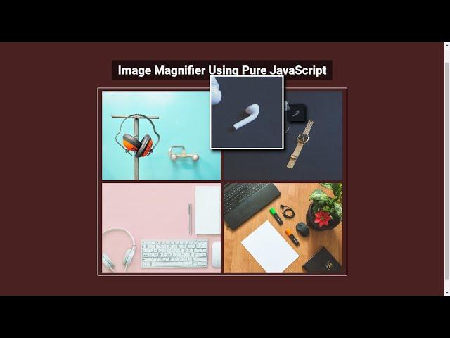 Image Magnifier Using HTML CSS & Pure JavaScript || No plugin required || Source Code Available