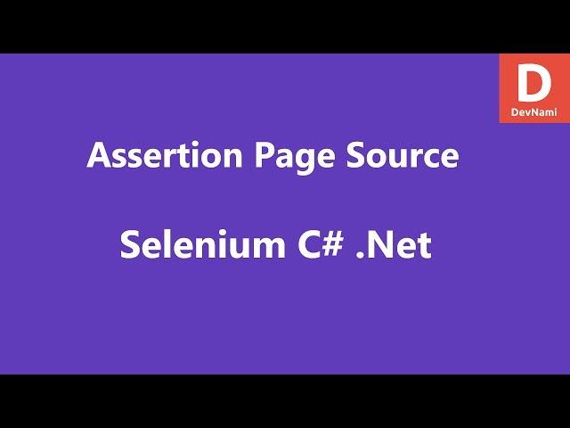 Selenium C# Assert Page Source