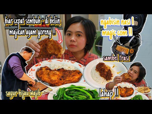 MENU BIAR CEPAT SEMBUH ⁉️ DI BELIIN MAJIKAN AYAM GORENG KESUKAAN + SAMBEL TRASI + SAYUR IJO +++