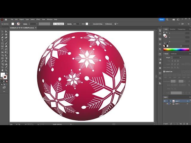 How to Draw a Snowflake and Apply it to a 3D Object in Adobe Illustrator