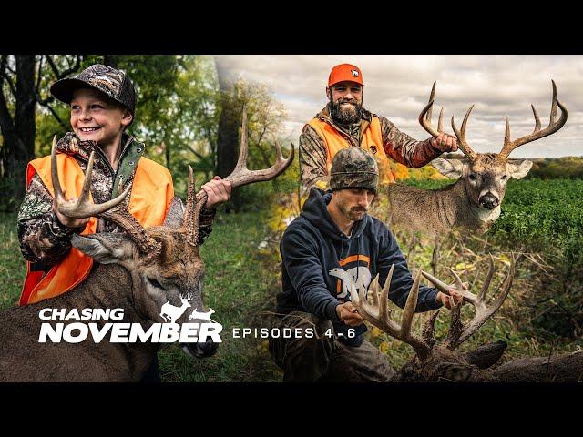 Midwest Whitetail Hunts | Almost 2 HOURS of Giant Deer Hunts | Chasing November Episodes 4-6