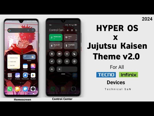 Jujutsu Kaisen x HyperOS v2.0 + Control Center For all Tecno & Infinix Devices