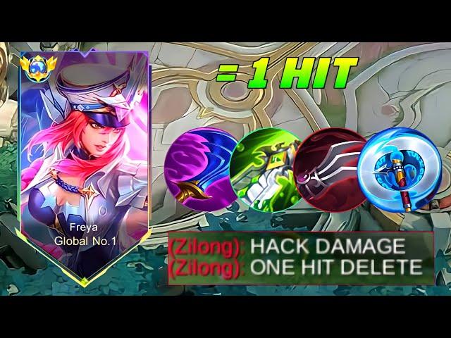 NEW ONE SHOT BUILD FOR FREYA NEW DAMAGE HACK IS HERE!!! ( must try ) FREYA BEST BUILD 2024 - MLBB