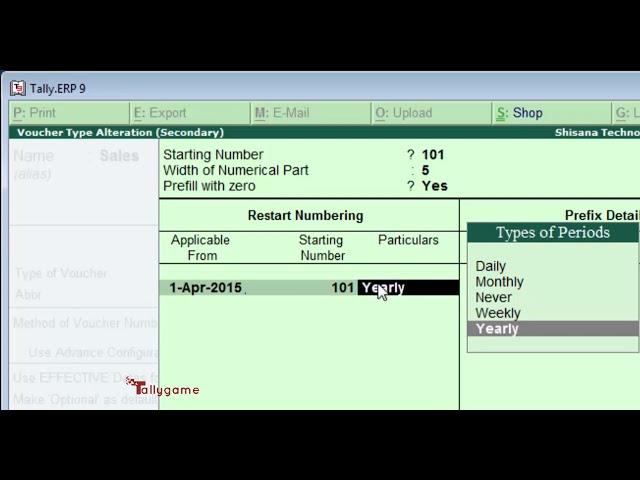 How to set prefix and suffix in invoices   Tally ERP9 Traning Videos