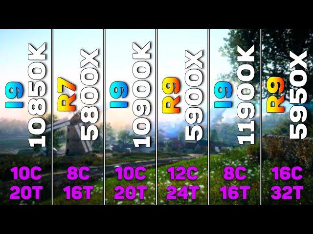 i9 10850K vs R7 5800X vs i9 10900K vs R9 5900X vs i9 11900K vs R9 5950X | PC Gaming Tested