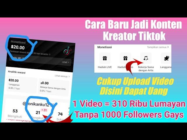 RAHASIACara Menjadi Konten Kreator Tiktok Terbaru 2024 Biar Dapat Uang Tanpa 500 Followers