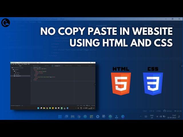 How To Disable Copy Paste in Website Using CSS | codeayan