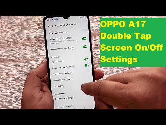 OPPO A17 Double Tap Screen On/Off Settings Active Solution !